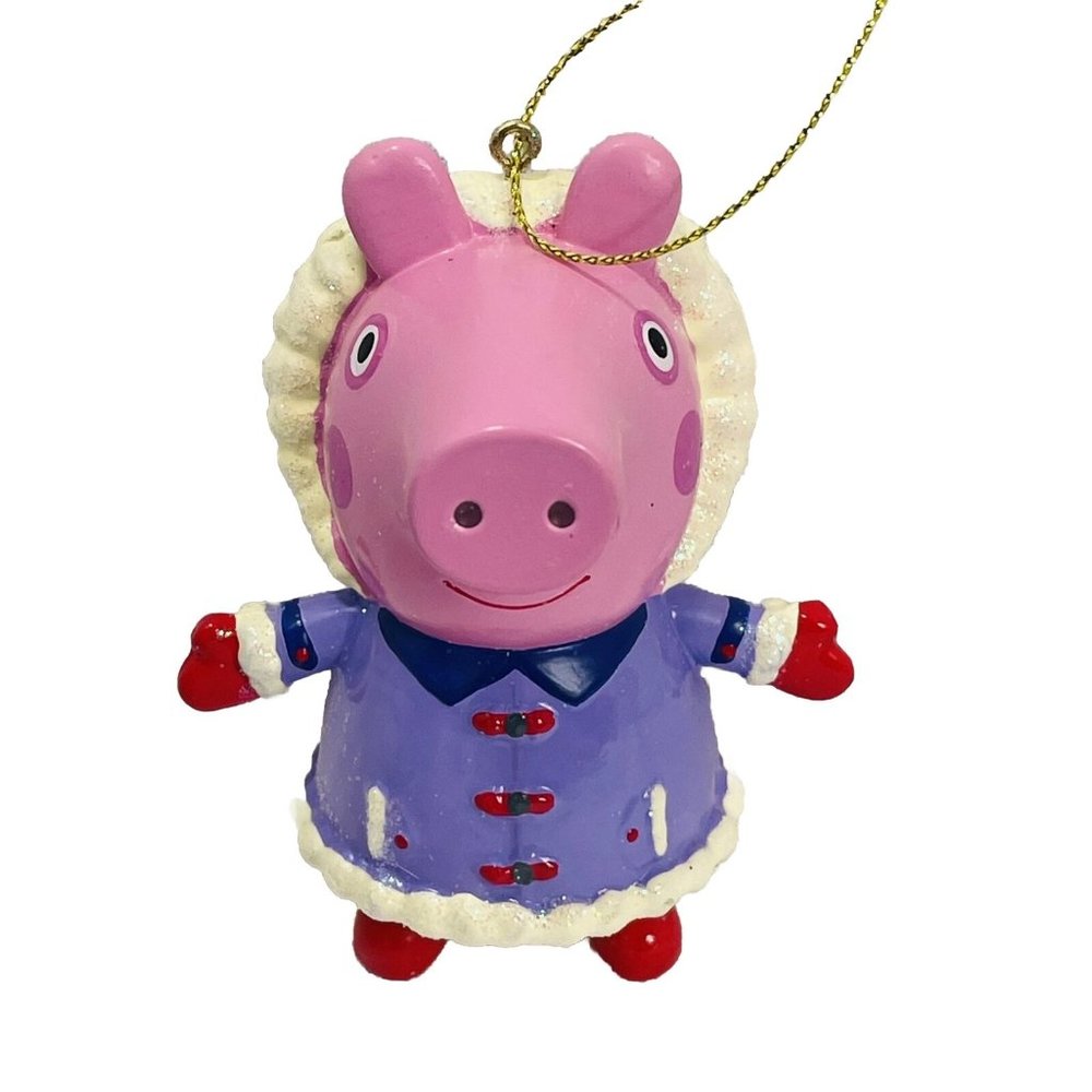 Peppa Pig Winter Present Holiday Christmas Gift Ornament Kurt Adler 3.5 Inch